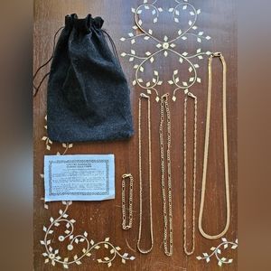 14k gold plated chain necklace bracelet lot